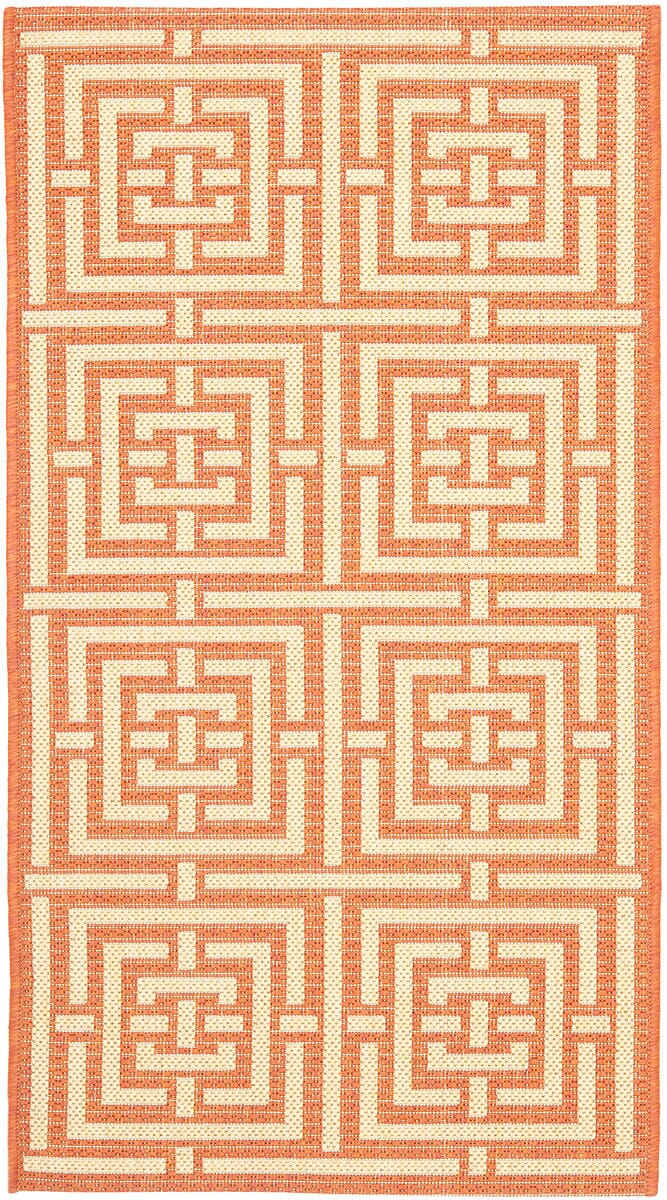 Safavieh Courtyard Cy6937 - 21 Terracotta / Cream Rugs - Safavieh - cy6937 - 21 - 5r