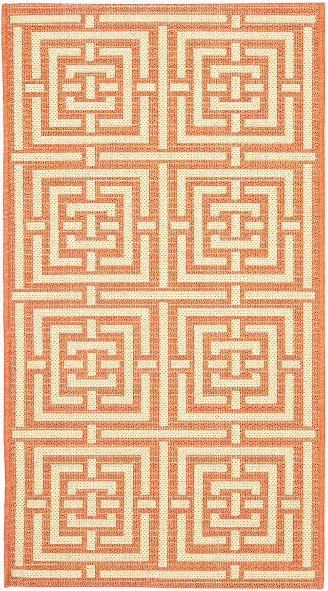 Safavieh Courtyard Cy6937 - 21 Terracotta / Cream Rugs - Safavieh - cy6937 - 21 - 5r