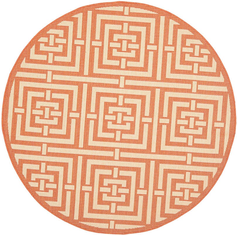 Safavieh Courtyard Cy6937 - 21 Terracotta / Cream Rugs - Safavieh - cy6937 - 21 - 5r