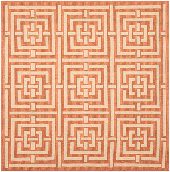 Safavieh Courtyard Cy6937 - 21 Terracotta / Cream Rugs - Safavieh - cy6937 - 21 - 7sq