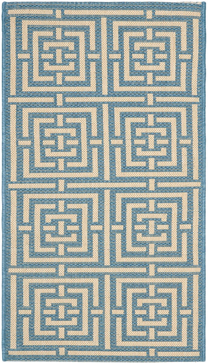 Safavieh Courtyard Cy6937 - 23 Blue / Bone Rugs - Safavieh - cy6937 - 23 - 5r