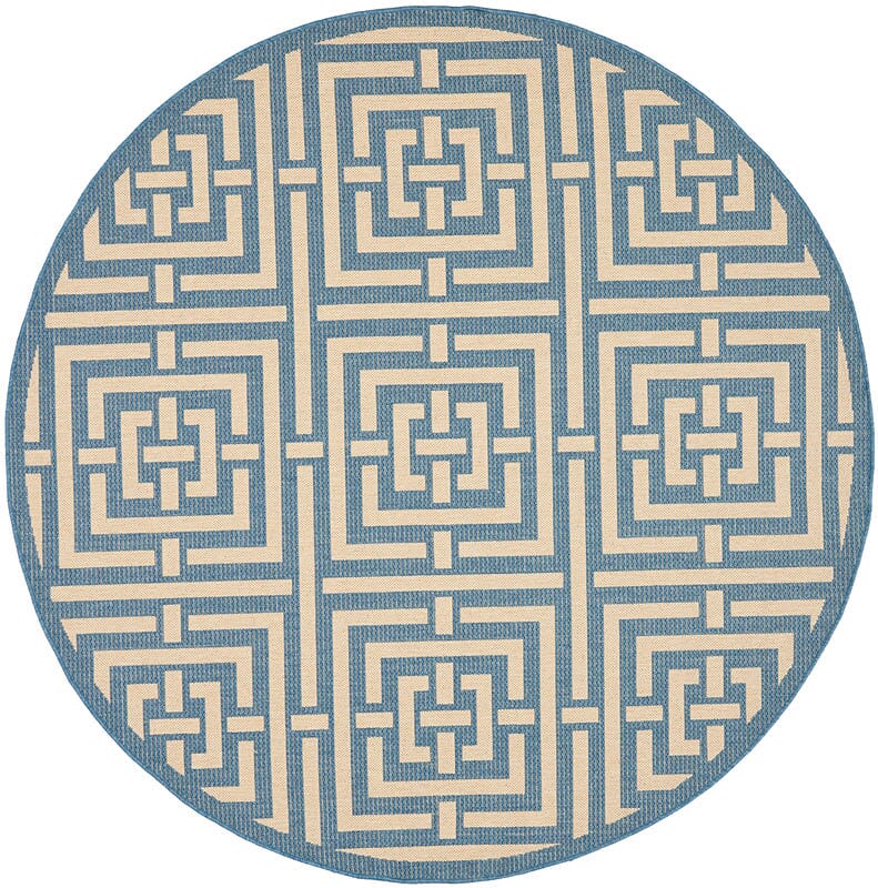 Safavieh Courtyard Cy6937 - 23 Blue / Bone Rugs - Safavieh - cy6937 - 23 - 5r