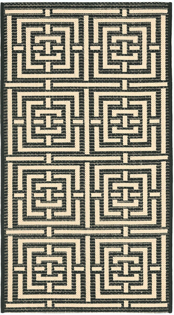 Safavieh Courtyard Cy6937 - 26 Black / Bone Rugs - Safavieh - cy6937 - 26 - 5r