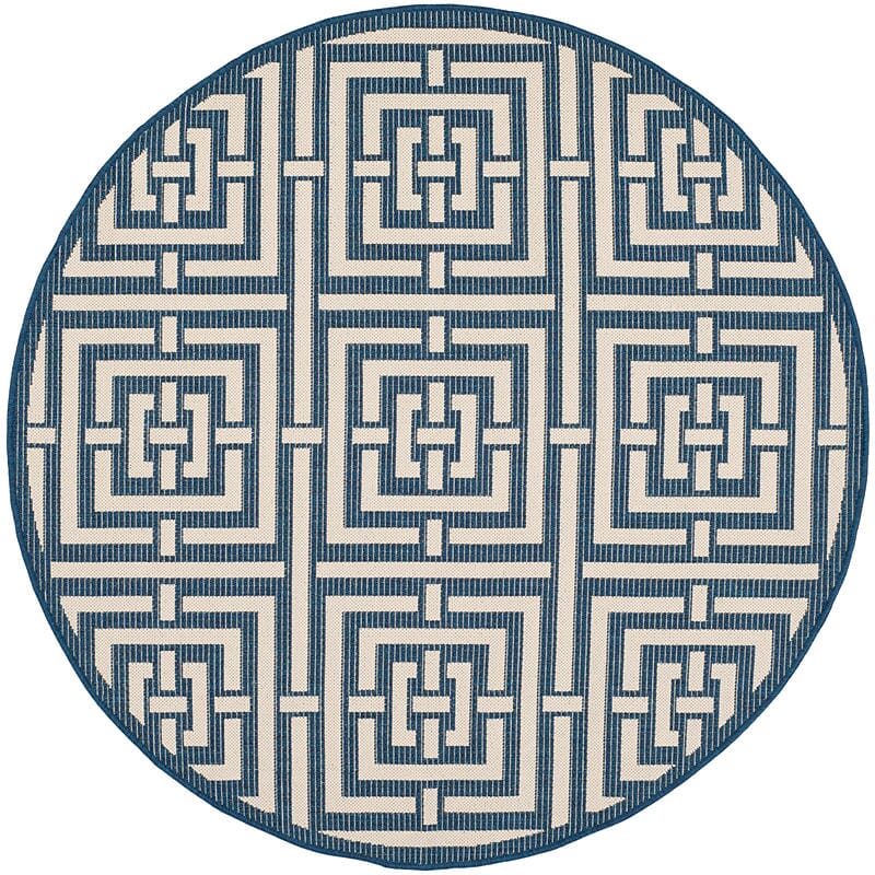 Safavieh Courtyard Cy6937 - 268 Navy / Beige Rugs - Safavieh - cy6937 - 268 - 5r