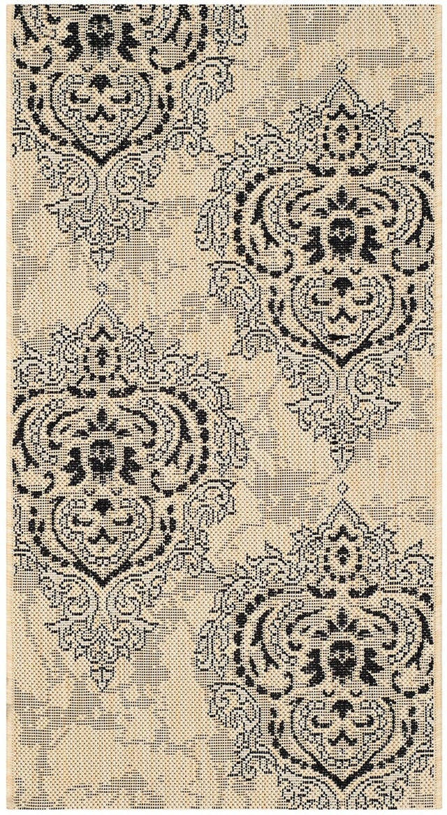 Safavieh Courtyard Cy7926 - 16A22 Creme / Black Rugs - Safavieh - cy7926 - 16a22 - 5r