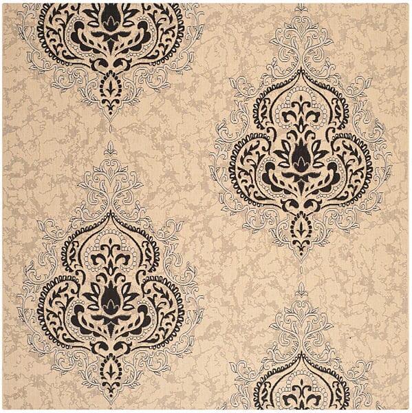 Safavieh Courtyard Cy7926 - 16A22 Creme / Black Rugs - Safavieh - cy7926 - 16a22 - 7sq