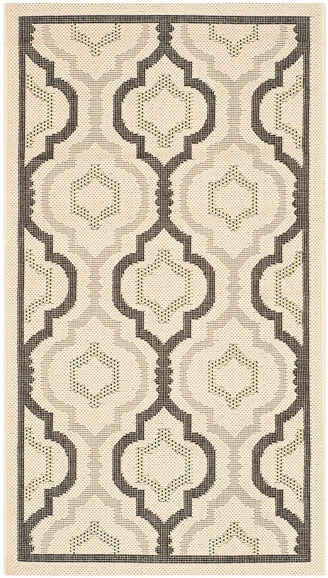 Safavieh Courtyard Cy7938 - 256A21 Beige / Black Rugs - Safavieh - cy7938 - 256a21 - 5r
