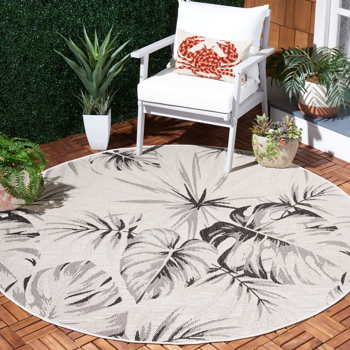 Safavieh Courtyard Cy8127 - 537 Ivory/Black Rug - Safavieh - cy8127 - 537 - 7r