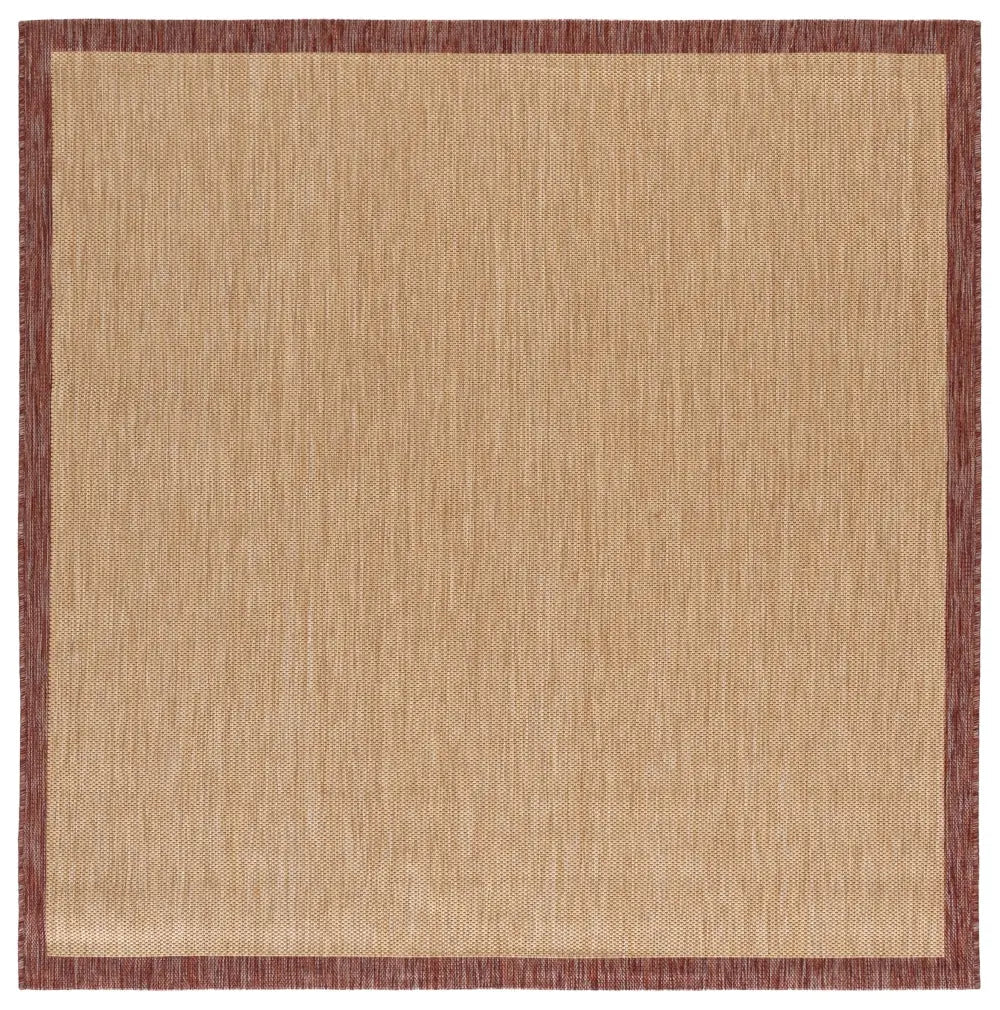 Safavieh Courtyard 6'-7" x 6'-7" Rug in Beige / Red