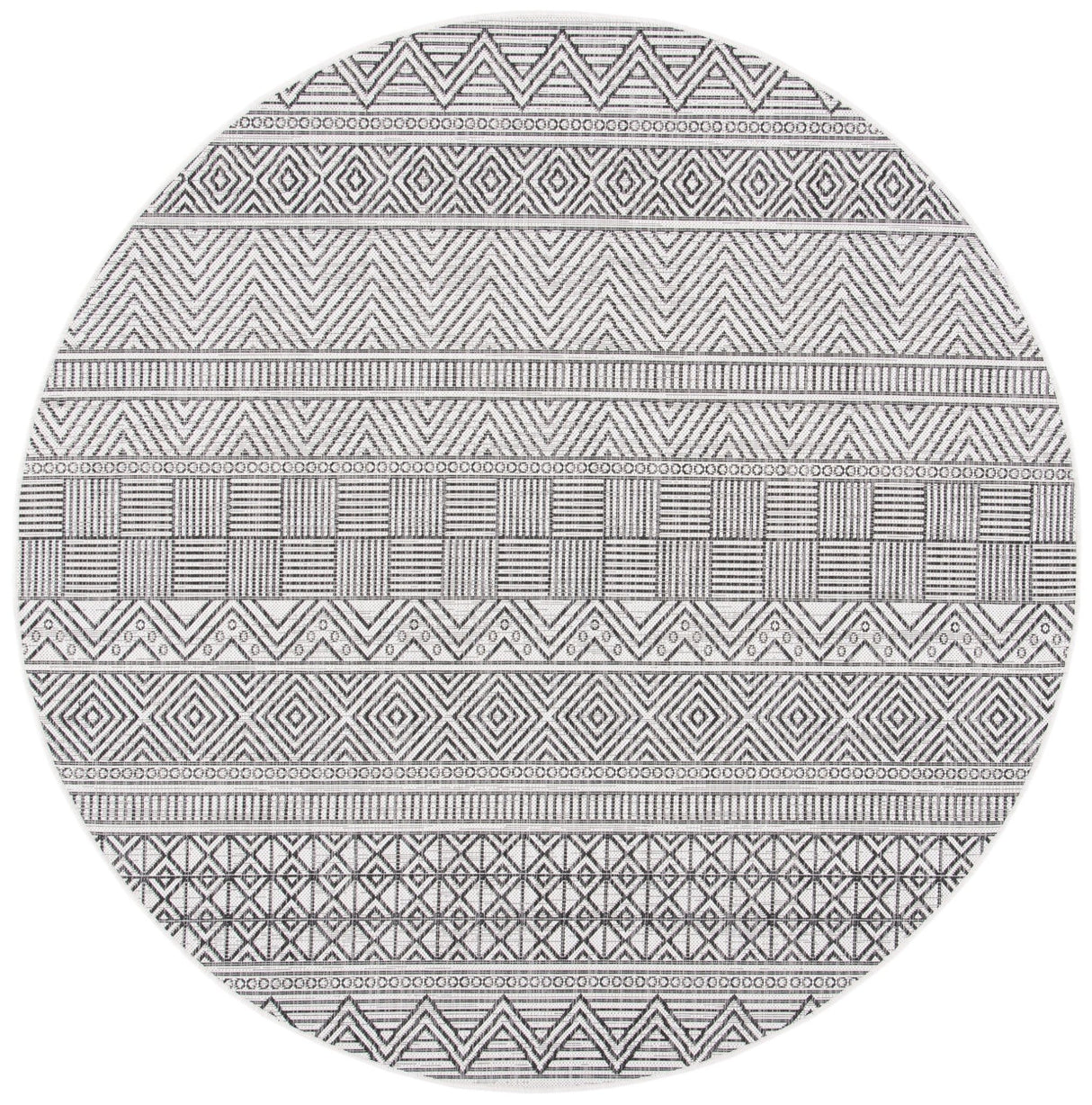 Safavieh Courtyard Cy8196 - 53712 Ivory/Black Rugs - Safavieh - cy8196 - 53712 - 7r