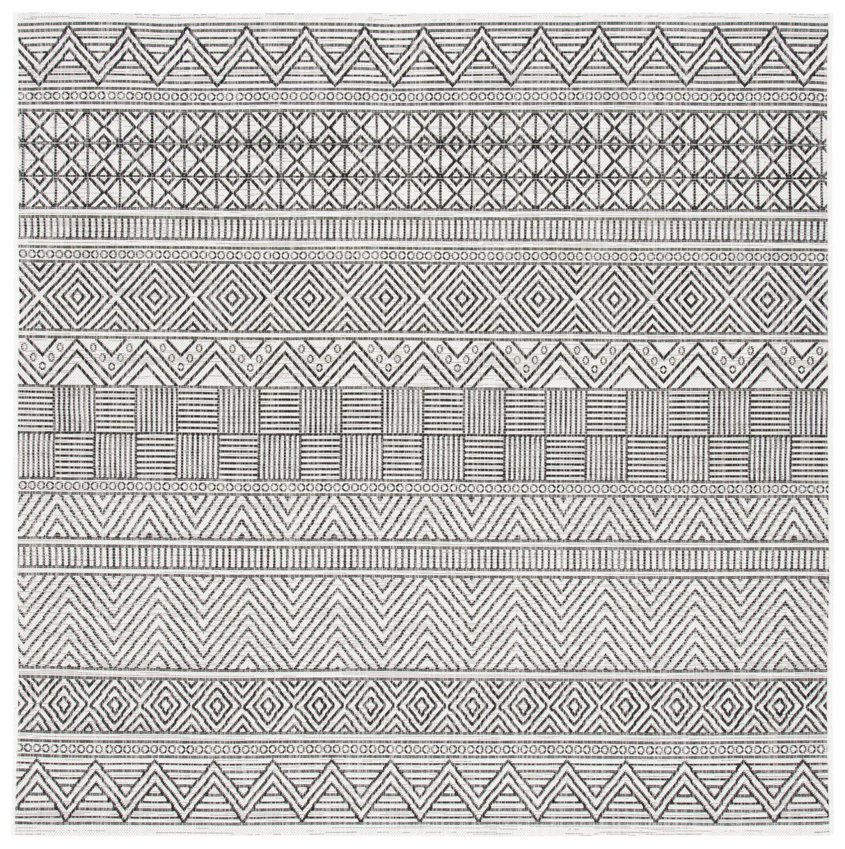 Safavieh Courtyard Cy8196 - 53712 Ivory/Black Rugs - Safavieh - cy8196 - 53712 - 7sq