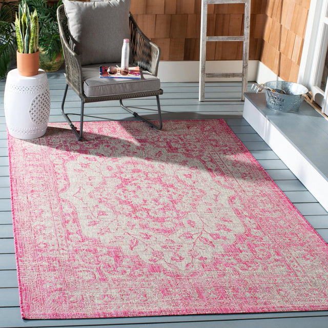 Safavieh Courtyard Cy8231 - 39712 Fuchsia/Grey Rugs - Safavieh - cy8231 - 39712 - 7sq
