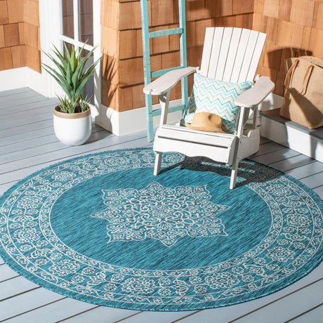 Safavieh Courtyard Cy8232 - 37221 Teal/Ivory Rugs - Safavieh - cy8232 - 37221 - 28