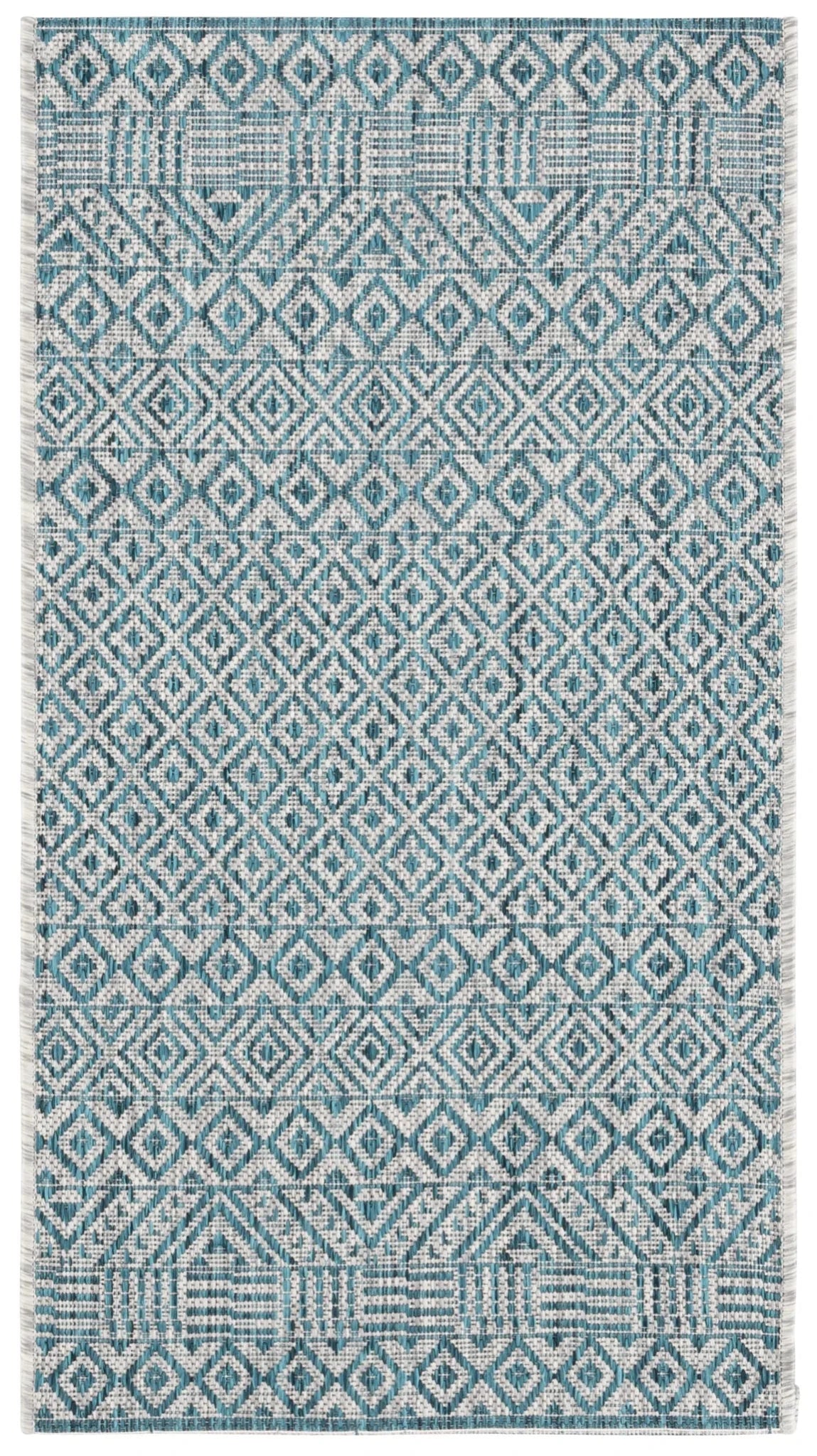 Safavieh Courtyard 2'-0" x 3'-7" Rug in Grey / Aqua
