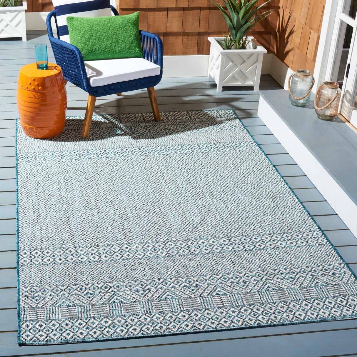 Safavieh Courtyard Cy8235 - 53512 Ivory/Aqua Rugs - Safavieh - cy8235 - 53512 - 3