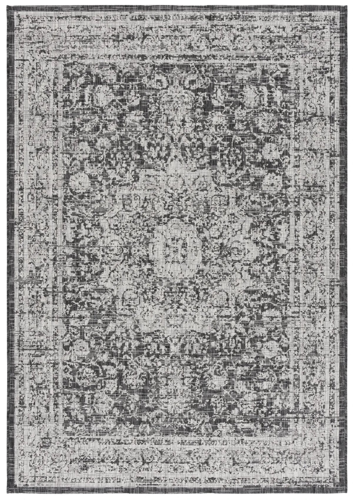 Safavieh Courtyard 5'-3" x 7'-7" Rug in Grey / Black