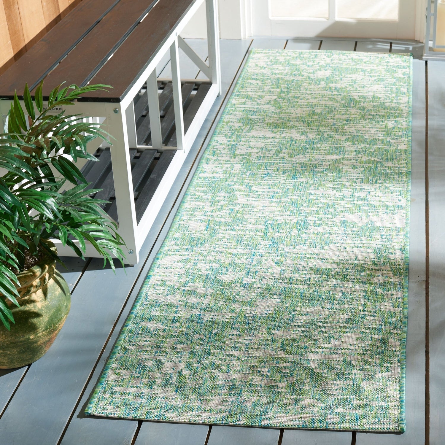 Safavieh Courtyard Cy8452 - 55721 Green Blue/Ivory Rugs - Safavieh - cy8452 - 55721 - 7r