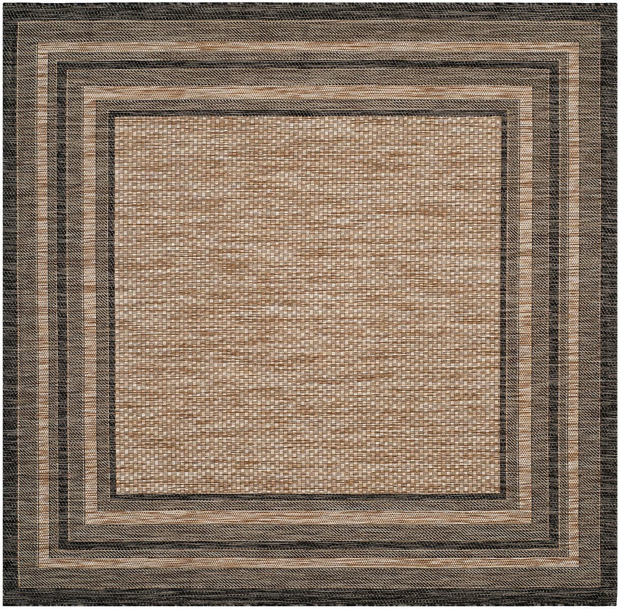 Safavieh Courtyard Cy8475 - 37312 Natural / Black Rugs - Safavieh - cy8475 - 37312 - 5sq