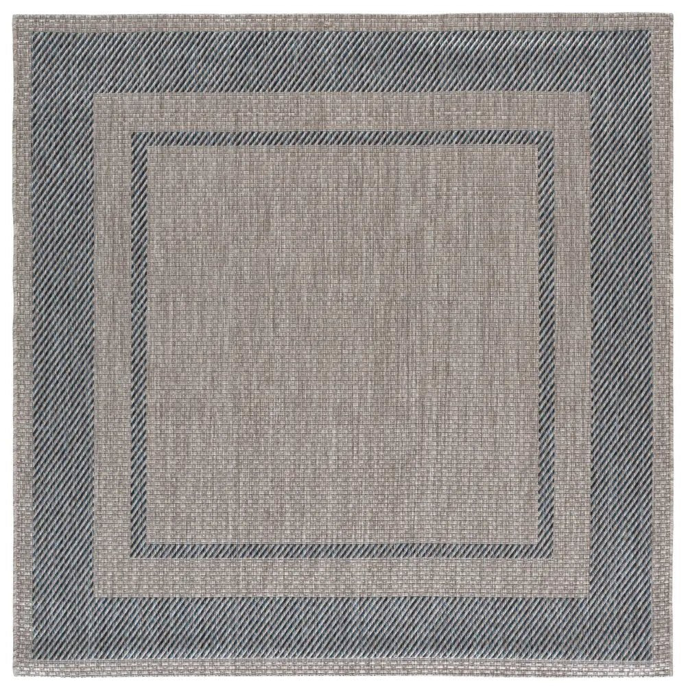Safavieh Courtyard 6'-7" x 6'-7" Rug in Grey / Navy