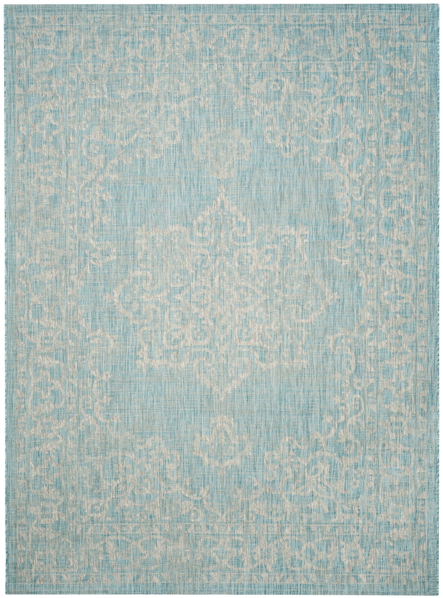 Safavieh Courtyard Cy8481 - 37121 Aqua/Grey Rug - Safavieh - cy8481 - 37121 - 7r