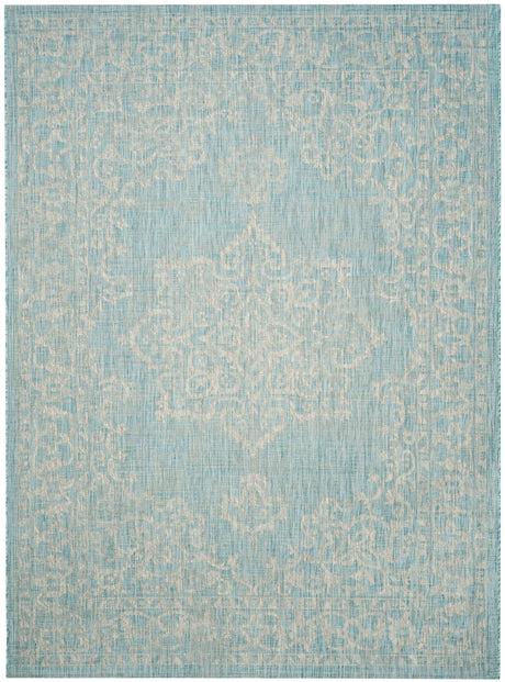 Safavieh Courtyard Cy8481 - 37121 Aqua/Grey Rug - Safavieh - cy8481 - 37121 - 7r