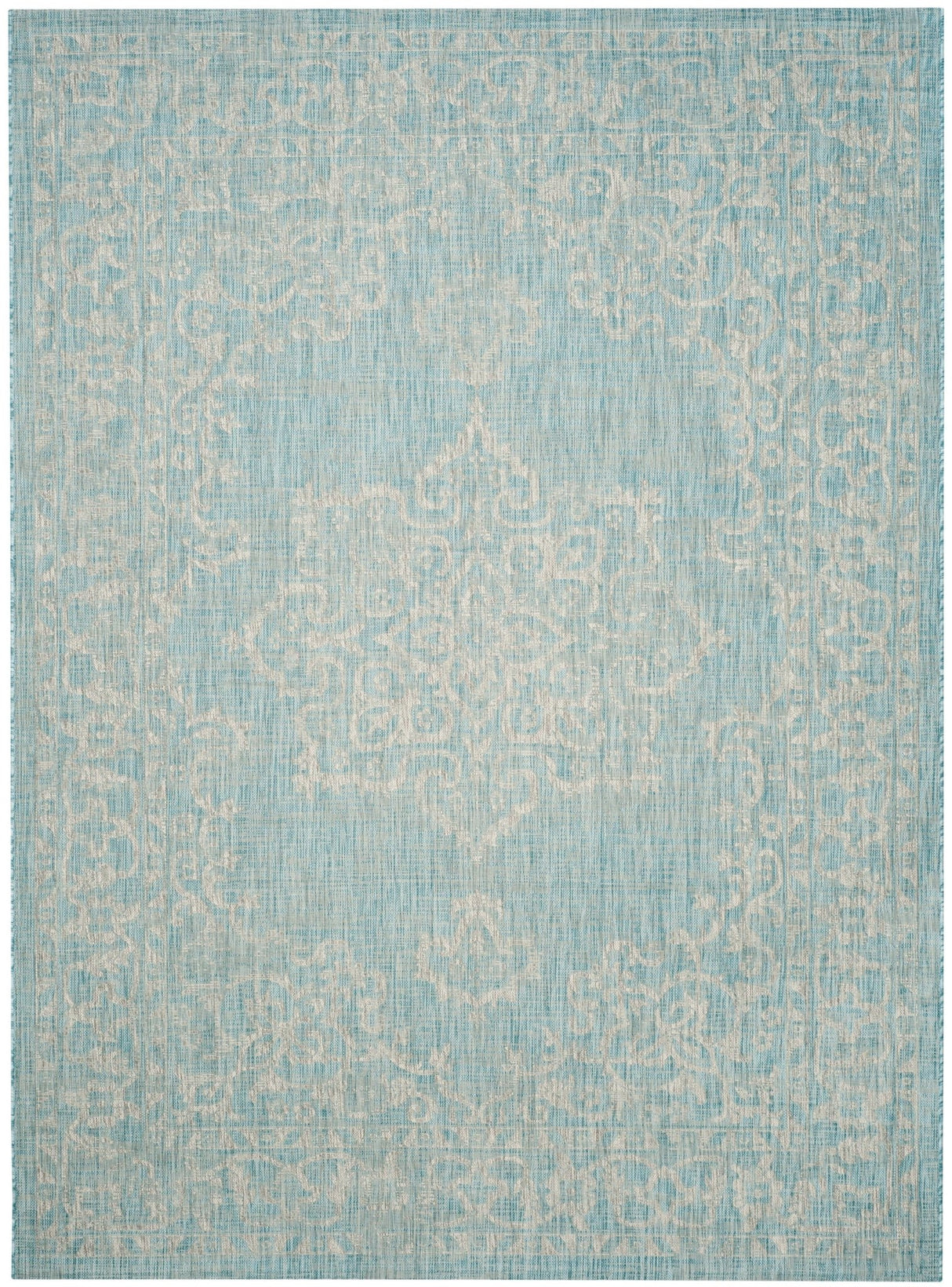 Safavieh Courtyard Cy8481 - 37121 Aqua/Grey Rug - Safavieh - cy8481 - 37121 - 7r