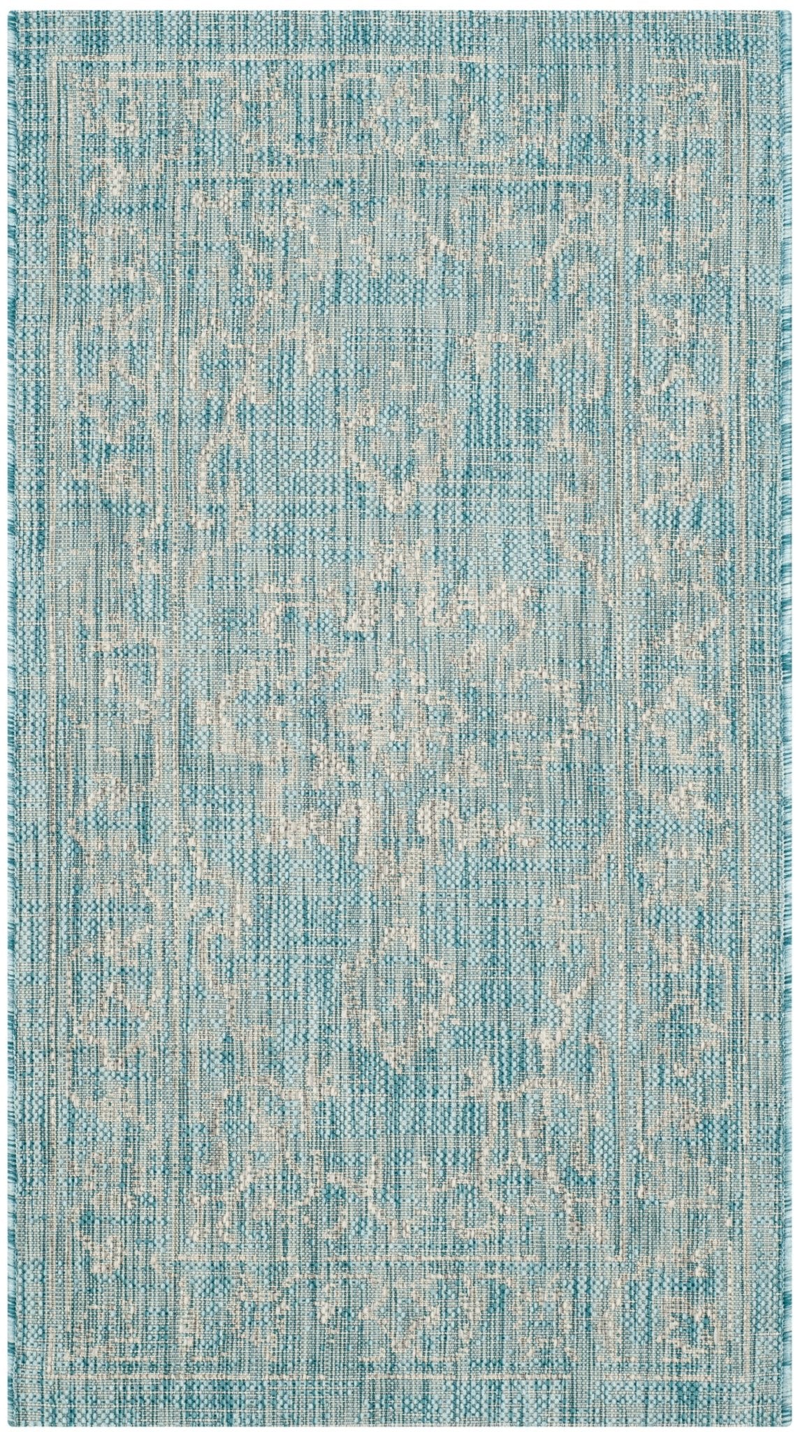 Safavieh Courtyard Cy8481 - 37121 Aqua/Grey Rug - Safavieh - cy8481 - 37121 - 7r