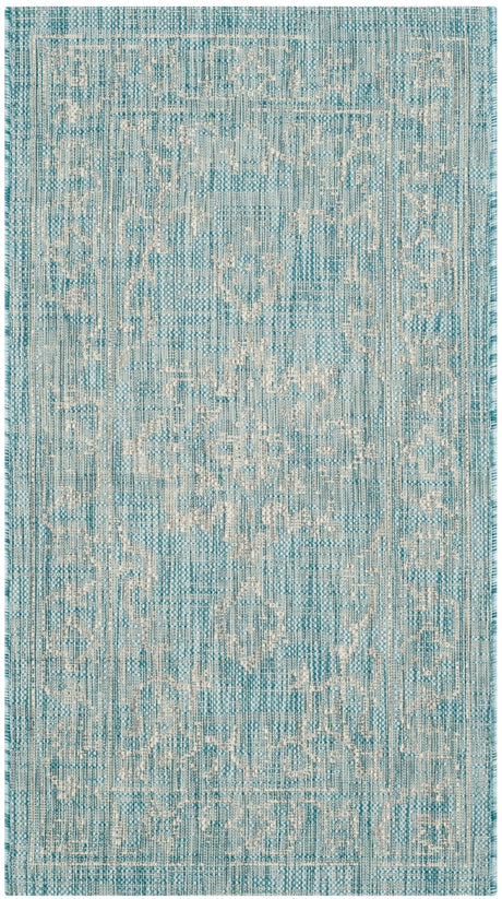 Safavieh Courtyard Cy8481 - 37121 Aqua/Grey Rug - Safavieh - cy8481 - 37121 - 7r