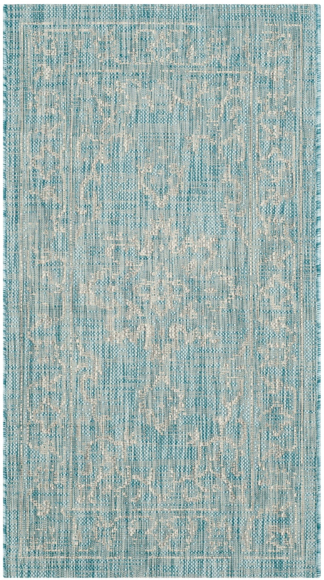 Safavieh Courtyard Cy8481 - 37121 Aqua/Grey Rug - Safavieh - cy8481 - 37121 - 7r