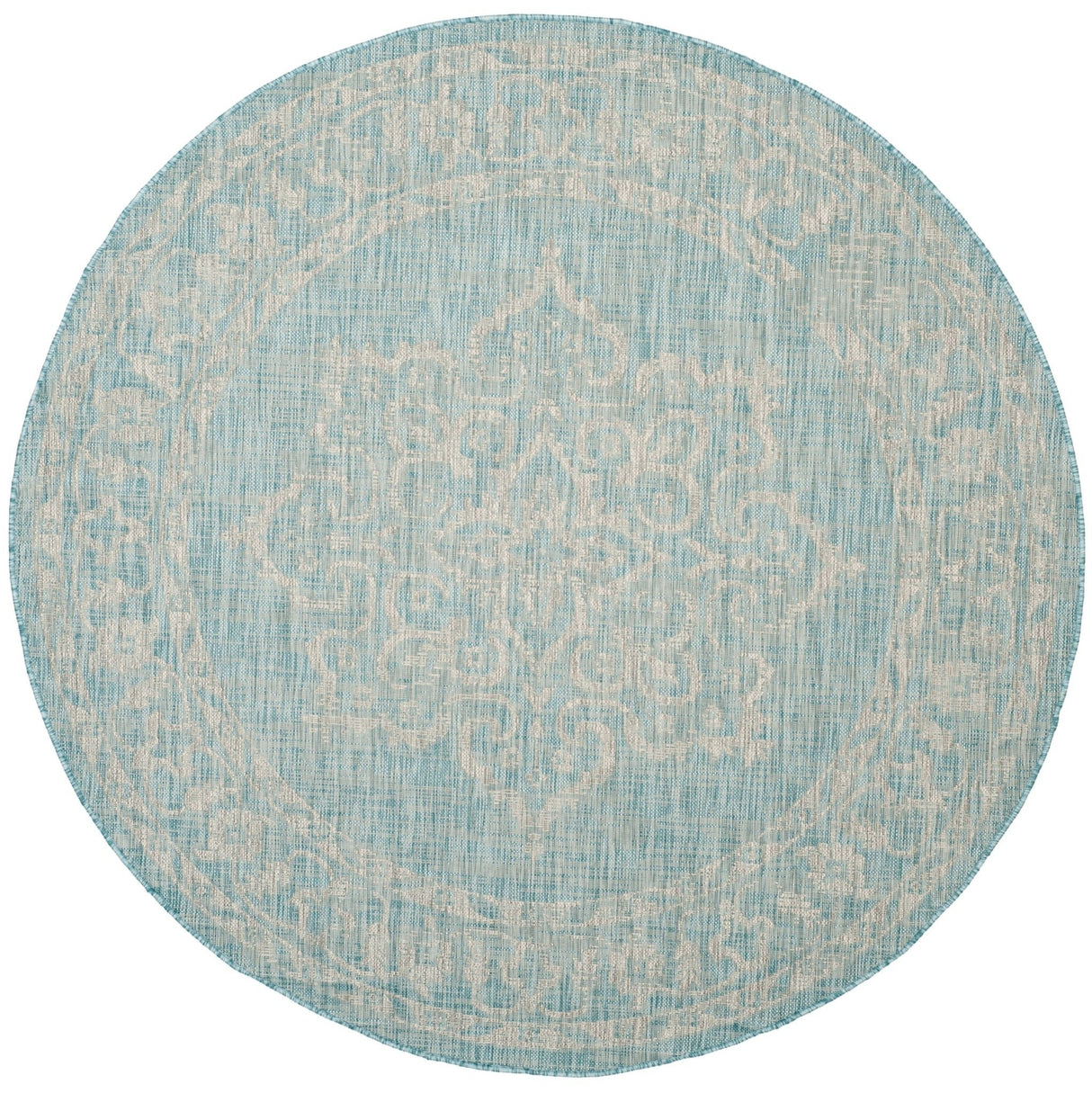 Safavieh Courtyard Cy8481 - 37121 Aqua/Grey Rug - Safavieh - cy8481 - 37121 - 7r