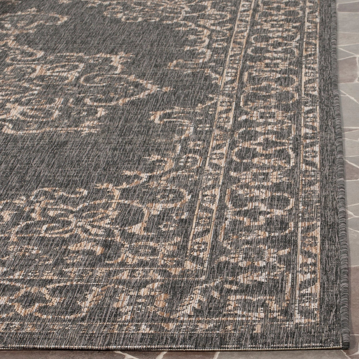 Safavieh Courtyard Cy8481 - 37321 Black/Natural Rug - Safavieh - cy8481 - 37321 - 6