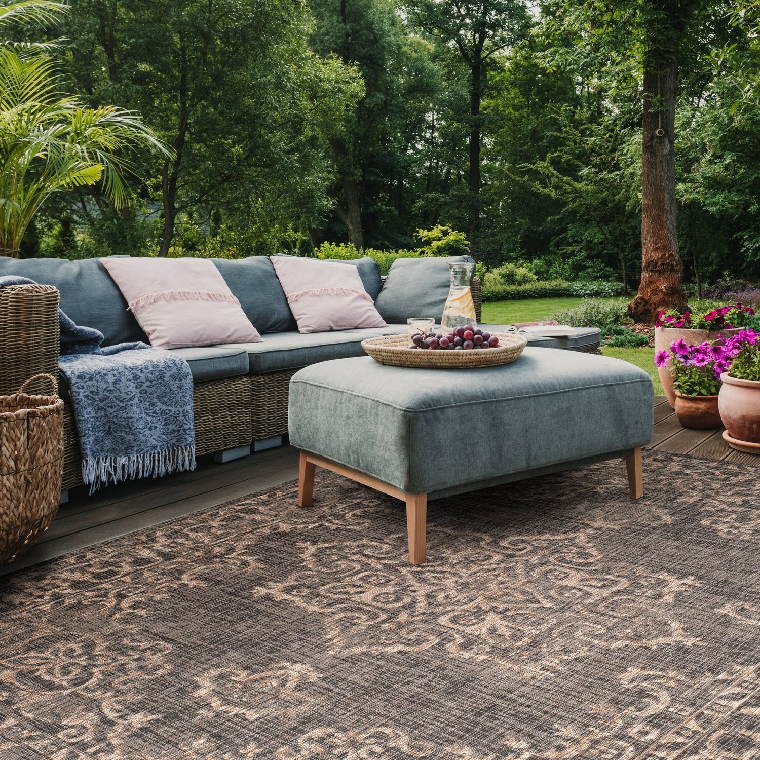 Safavieh Courtyard Cy8481 - 37321 Black/Natural Rug - Safavieh - cy8481 - 37321 - 6