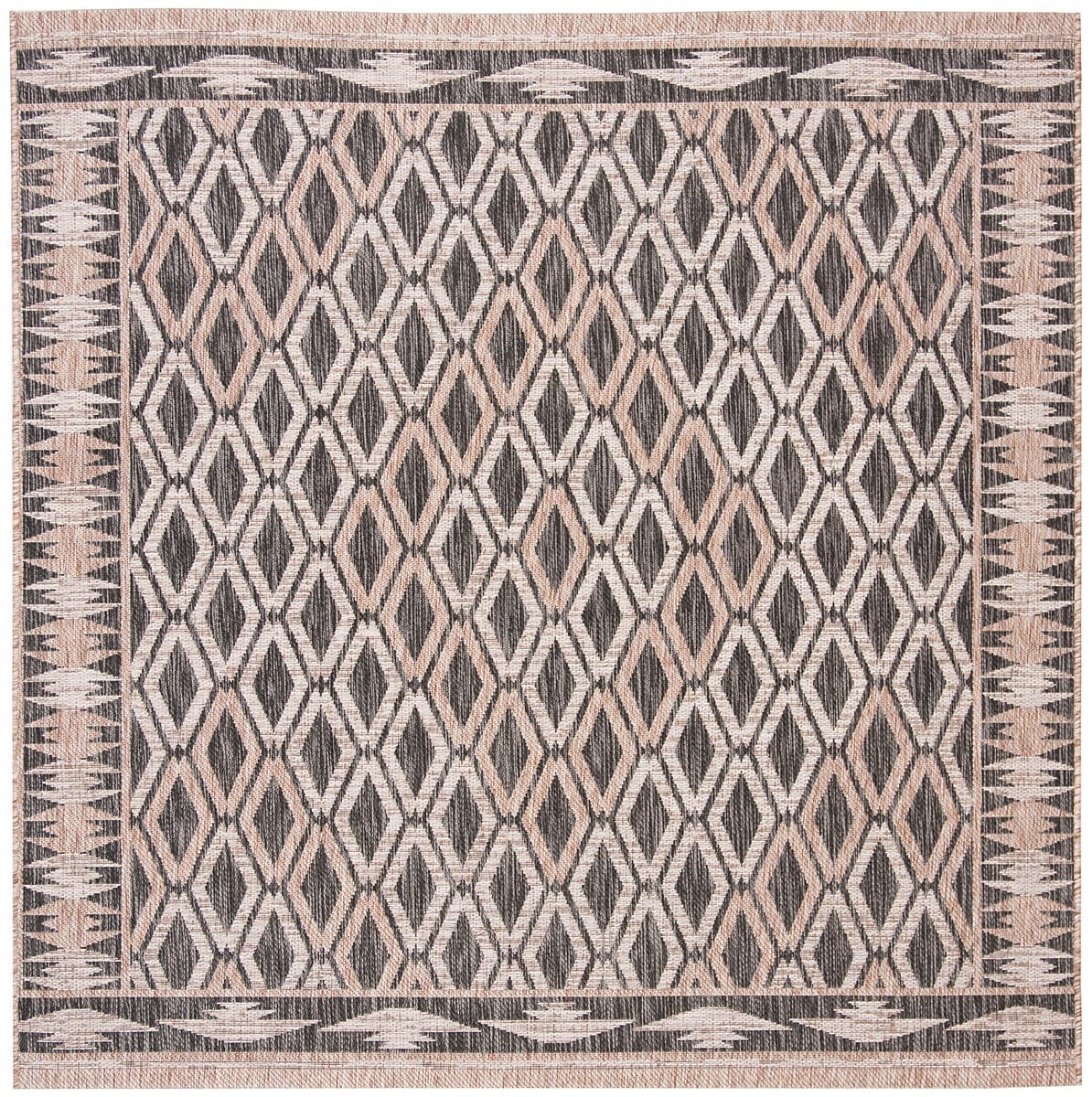 Safavieh Courtyard Cy8531 - 37321 Black / Natural Rugs - Safavieh - cy8531 - 37321 - 7sq