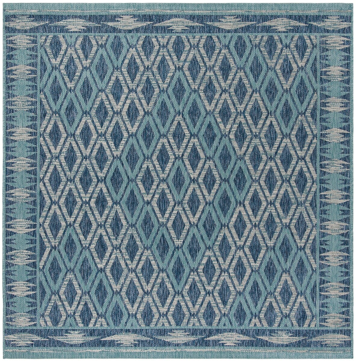Safavieh Courtyard Cy8531 - 39421 Navy / Aqua Rugs - Safavieh - cy8531 - 39421 - 5sq