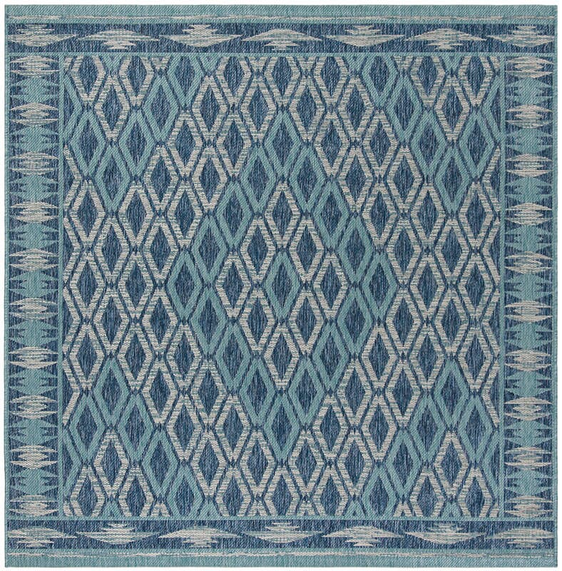 Safavieh Courtyard Cy8531 - 39421 Navy / Aqua Rugs - Safavieh - cy8531 - 39421 - 7sq
