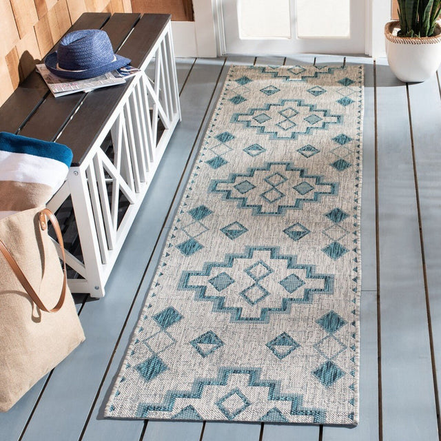 Safavieh Courtyard Cy8533 - 37212 Grey/Teal Rugs - Safavieh - cy8533 - 37212 - 7r