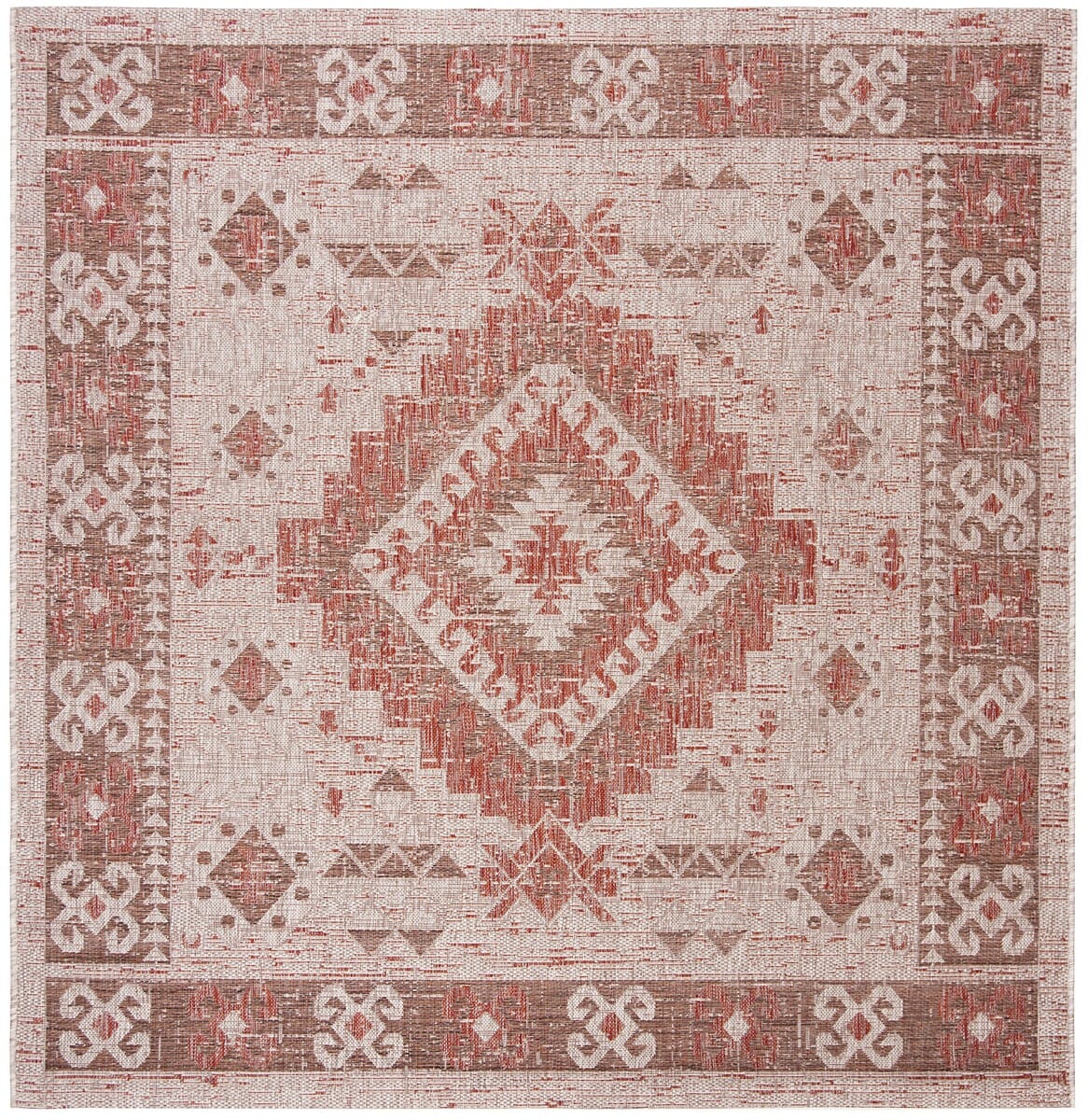 Safavieh Courtyard Cy8546 - 36512 Beige / Red Rugs - Safavieh - cy8546 - 36512 - 7sq