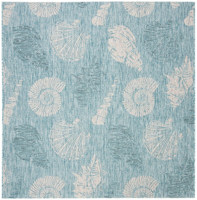 Safavieh Courtyard Cy8547 - 37121 Aqua / Cream Rugs - Safavieh - cy8547 - 37121 - 7sq
