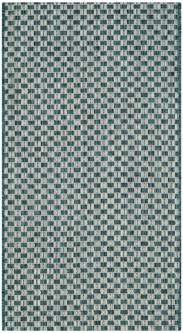 Safavieh Courtyard Cy8653 - 37221 Turquoise / Light Grey Rugs - Safavieh - cy8653 - 37221 - 7r