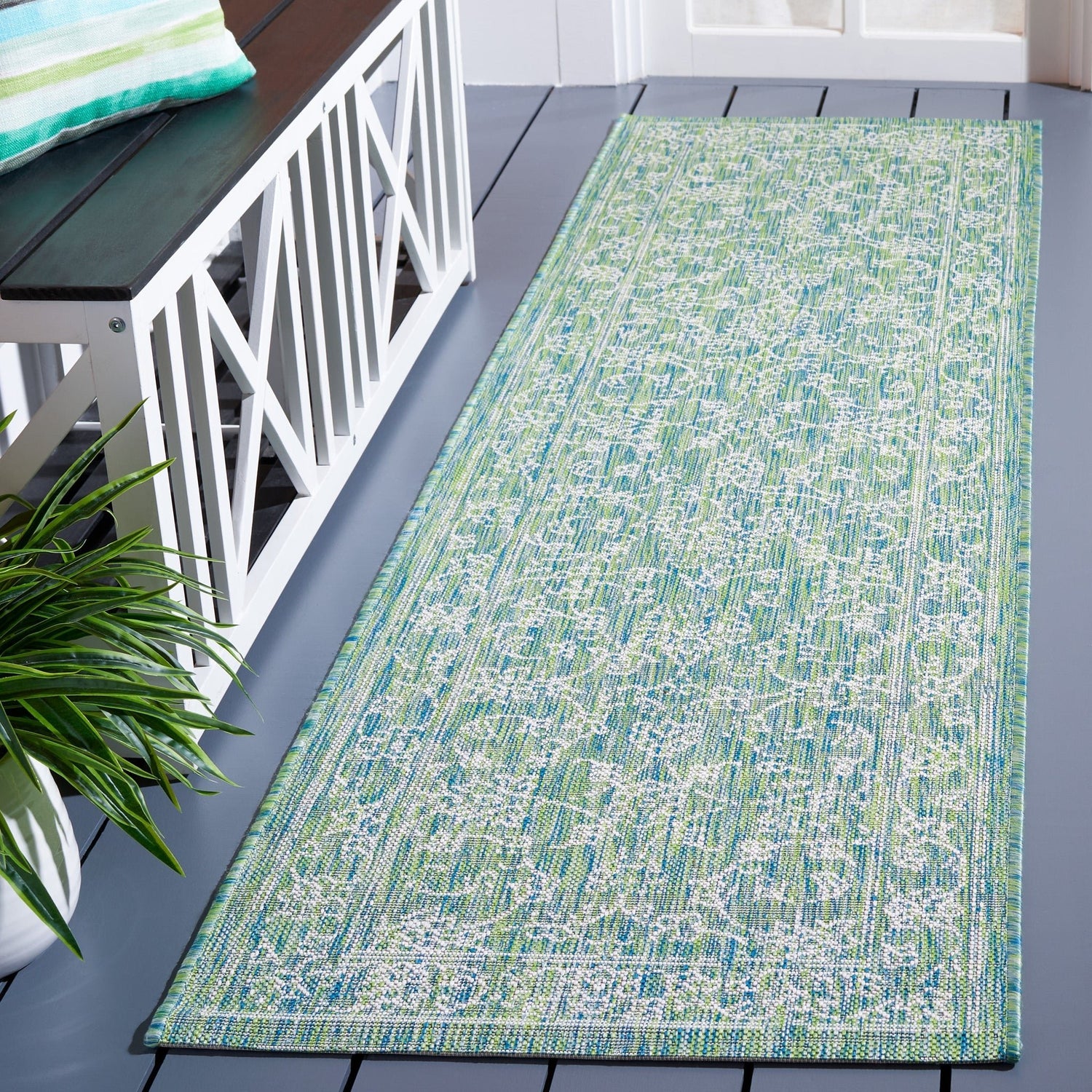 Safavieh Courtyard Cy8680 Green/Ivory Rug - Safavieh - cy8680 - 55721 - 25