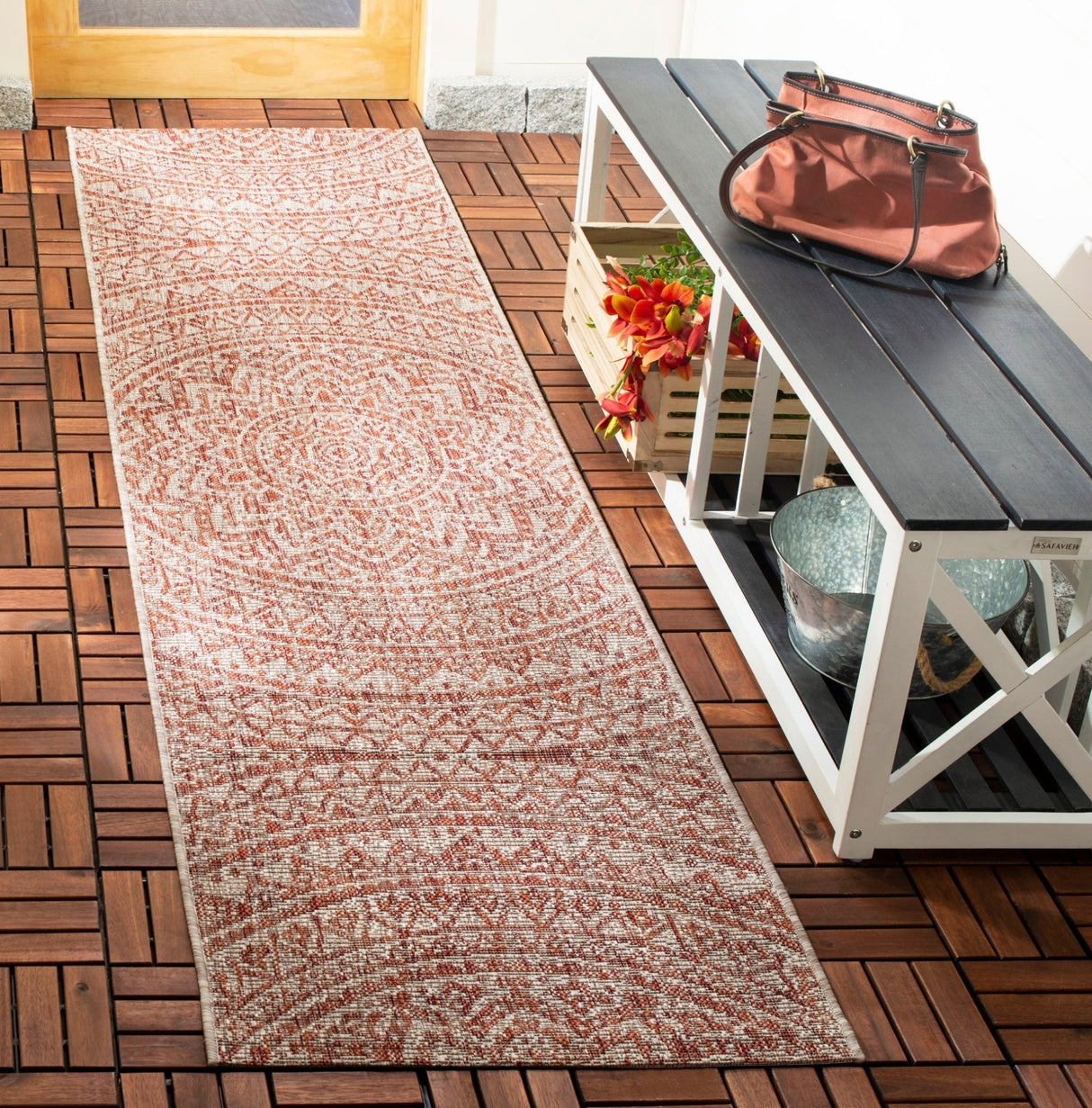 Safavieh Courtyard Cy8734 - 36512 Light Beige/Terracotta Rug - Safavieh - cy8734 - 36512 - 3r