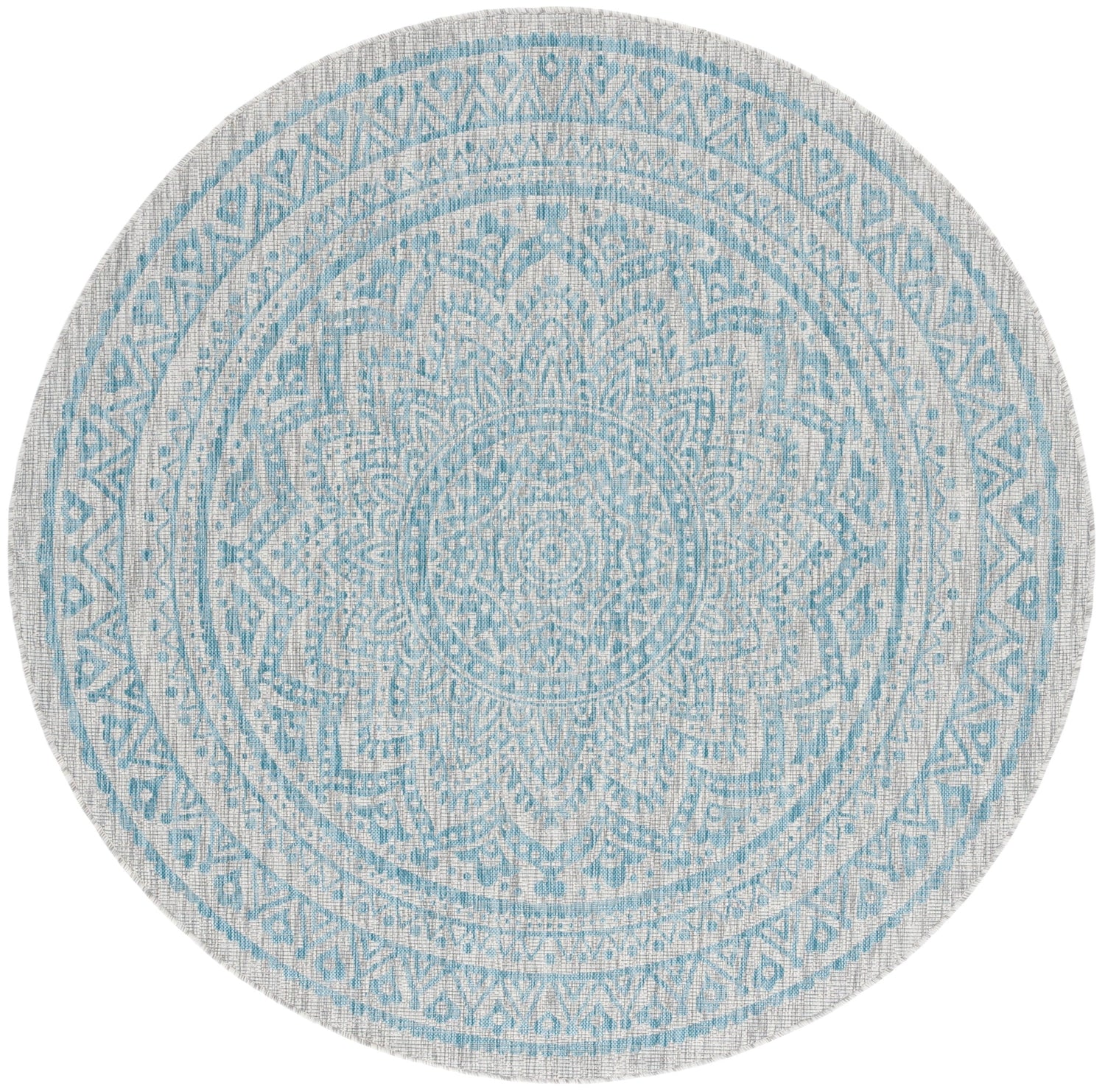 Safavieh Courtyard Cy8734 - 37112 Light Grey/Aqua Rug - Safavieh - cy8734 - 37112 - 5r