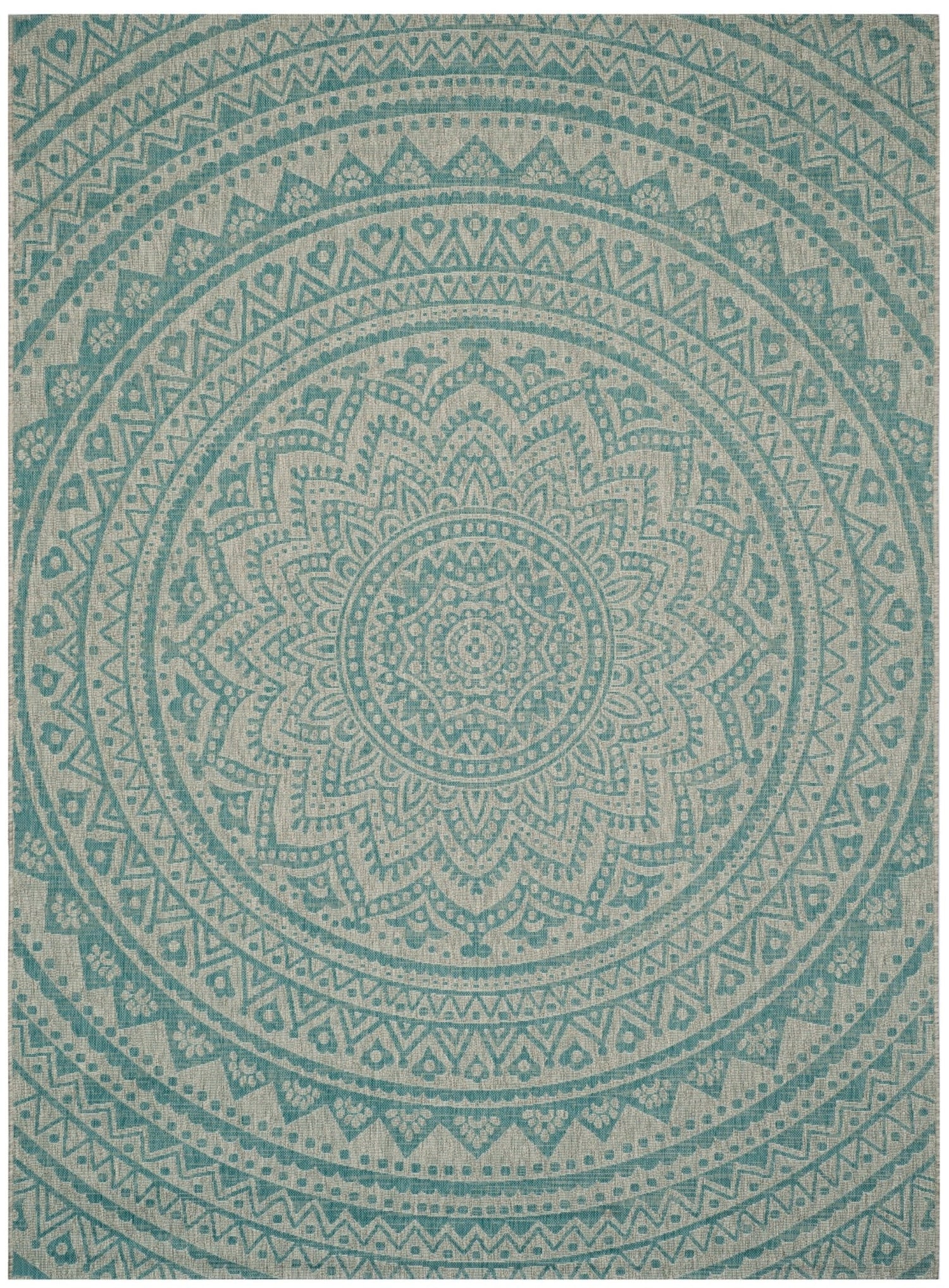 Safavieh Courtyard Cy8734 - 37112 Light Grey/Aqua Rug - Safavieh - cy8734 - 37112 - 5r
