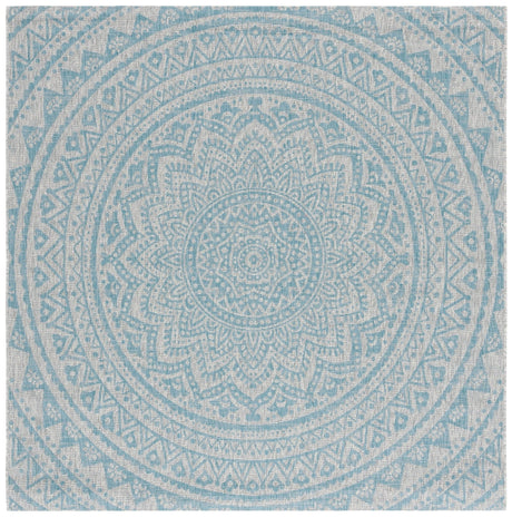 Safavieh Courtyard Cy8734 - 37112 Light Grey/Aqua Rug - Safavieh - cy8734 - 37112 - 5r