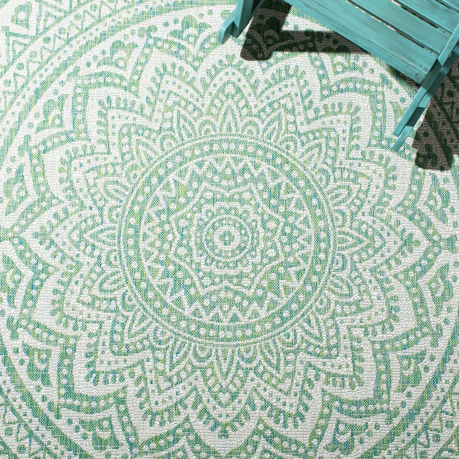 Safavieh Courtyard Cy8734 - 55712 Ivory/Green Rugs - Safavieh - cy8734 - 55712 - 7r