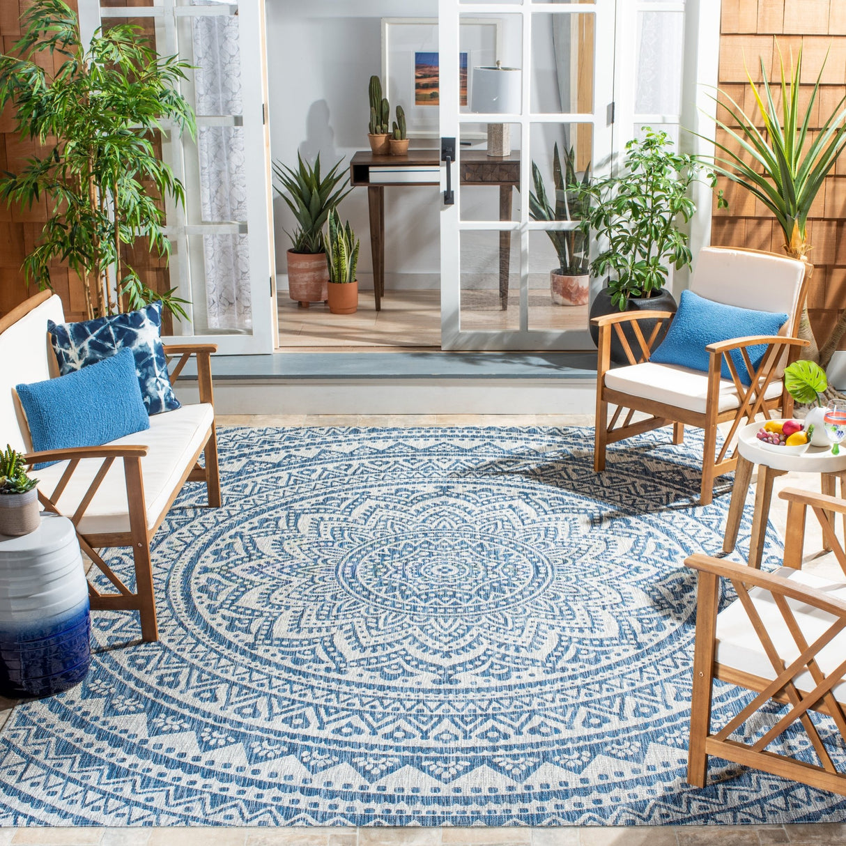 Safavieh Courtyard Cy8734 Light Grey/Blue Rug - Safavieh - cy8734 - 36812 - 4r