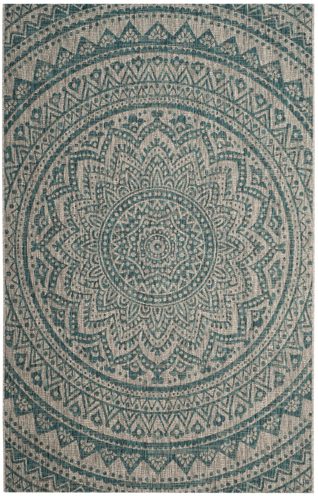 Safavieh Courtyard Cy8734 Light Grey/Teal Rug - Safavieh - cy8734 - 37212 - 2