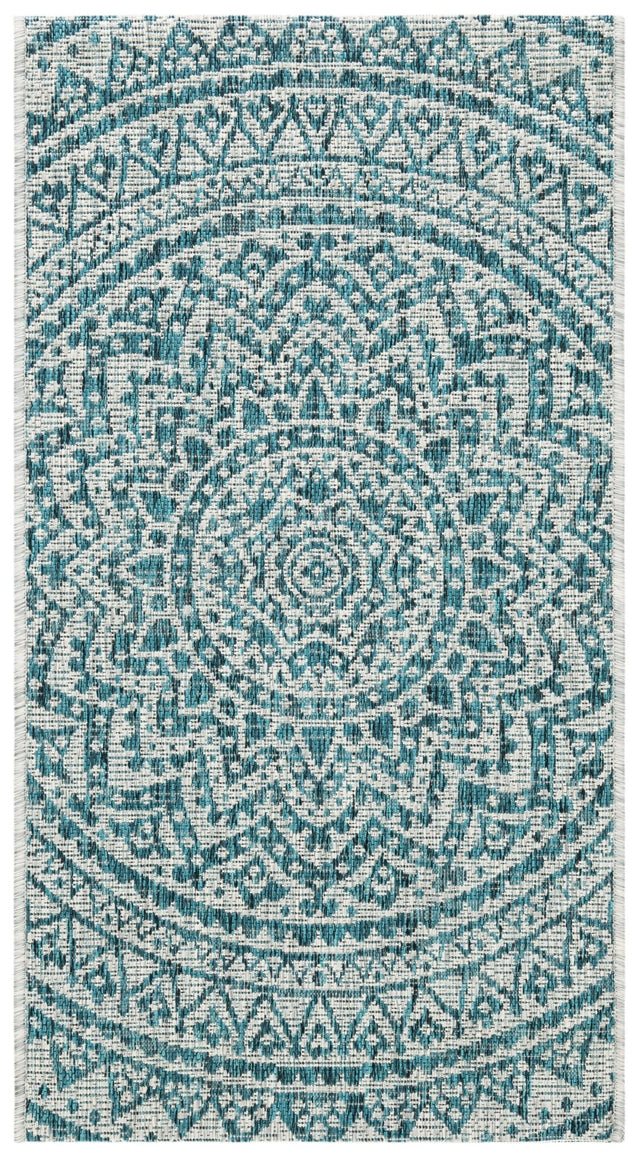 Safavieh Courtyard Cy8734 Light Grey/Teal Rug - Safavieh - cy8734 - 37212 - 4r