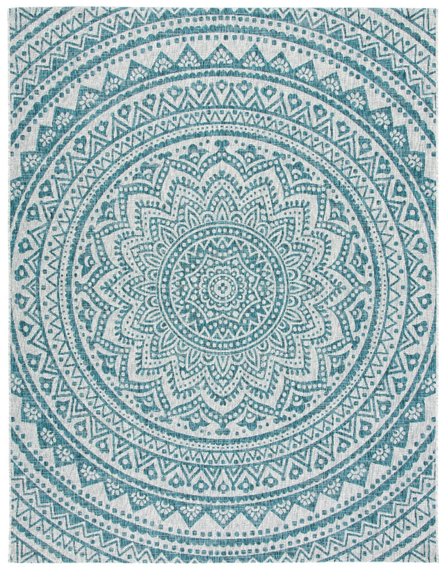 Safavieh Courtyard Cy8734 Light Grey/Teal Rug - Safavieh - cy8734 - 37212 - 4r