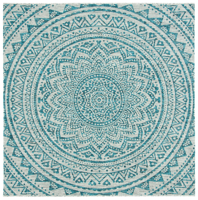 Safavieh Courtyard Cy8734 Light Grey/Teal Rug - Safavieh - cy8734 - 37212 - 4sq